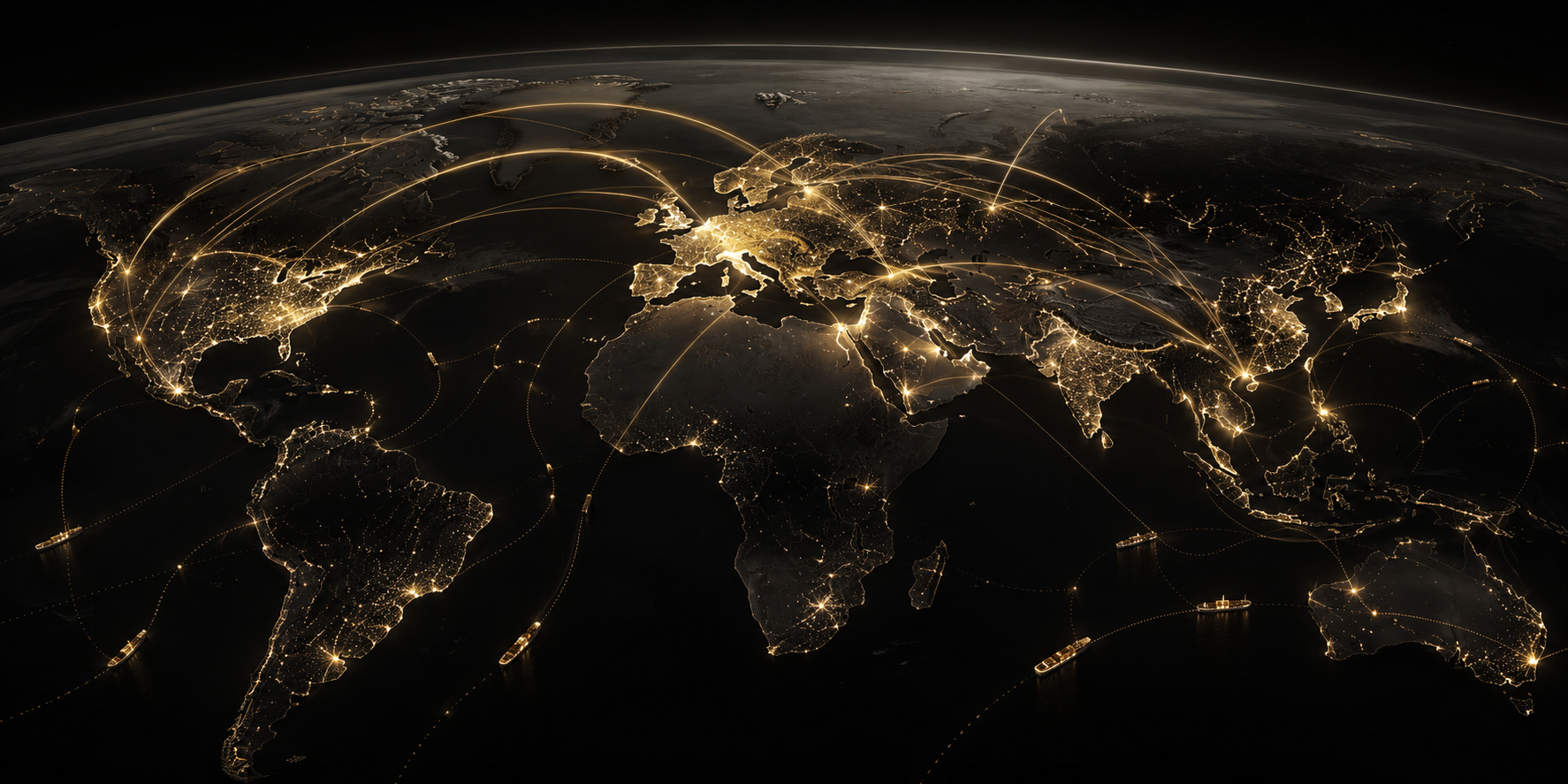 Global trade network connecting markets